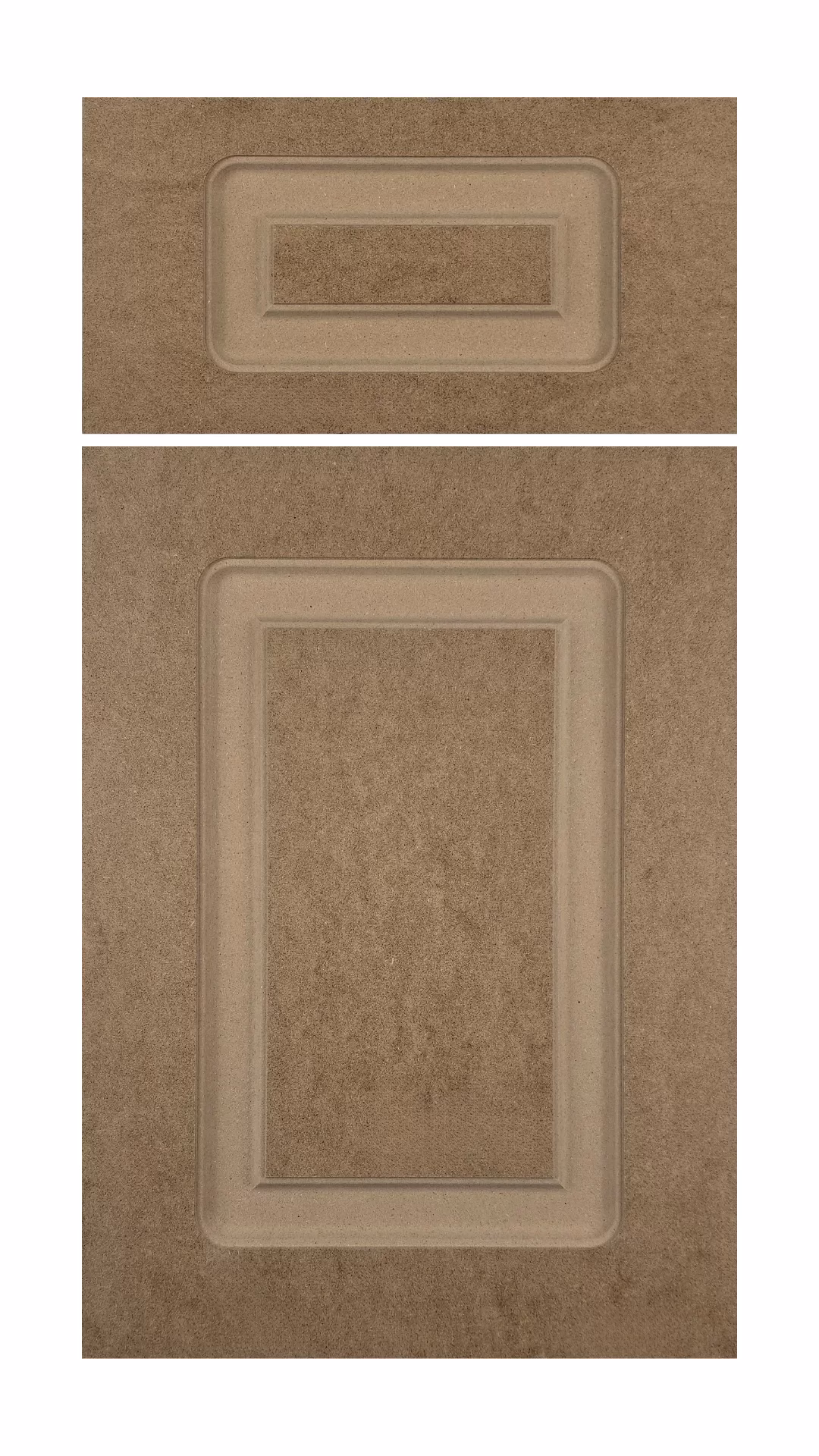 The Knox cabinet door has a raised inside panel with sharp corners and the narrow recessed inner rail has rounded corners.